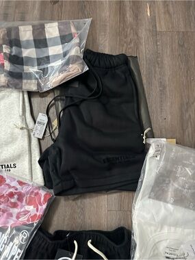 Essentials Black Logo Sweatshorts